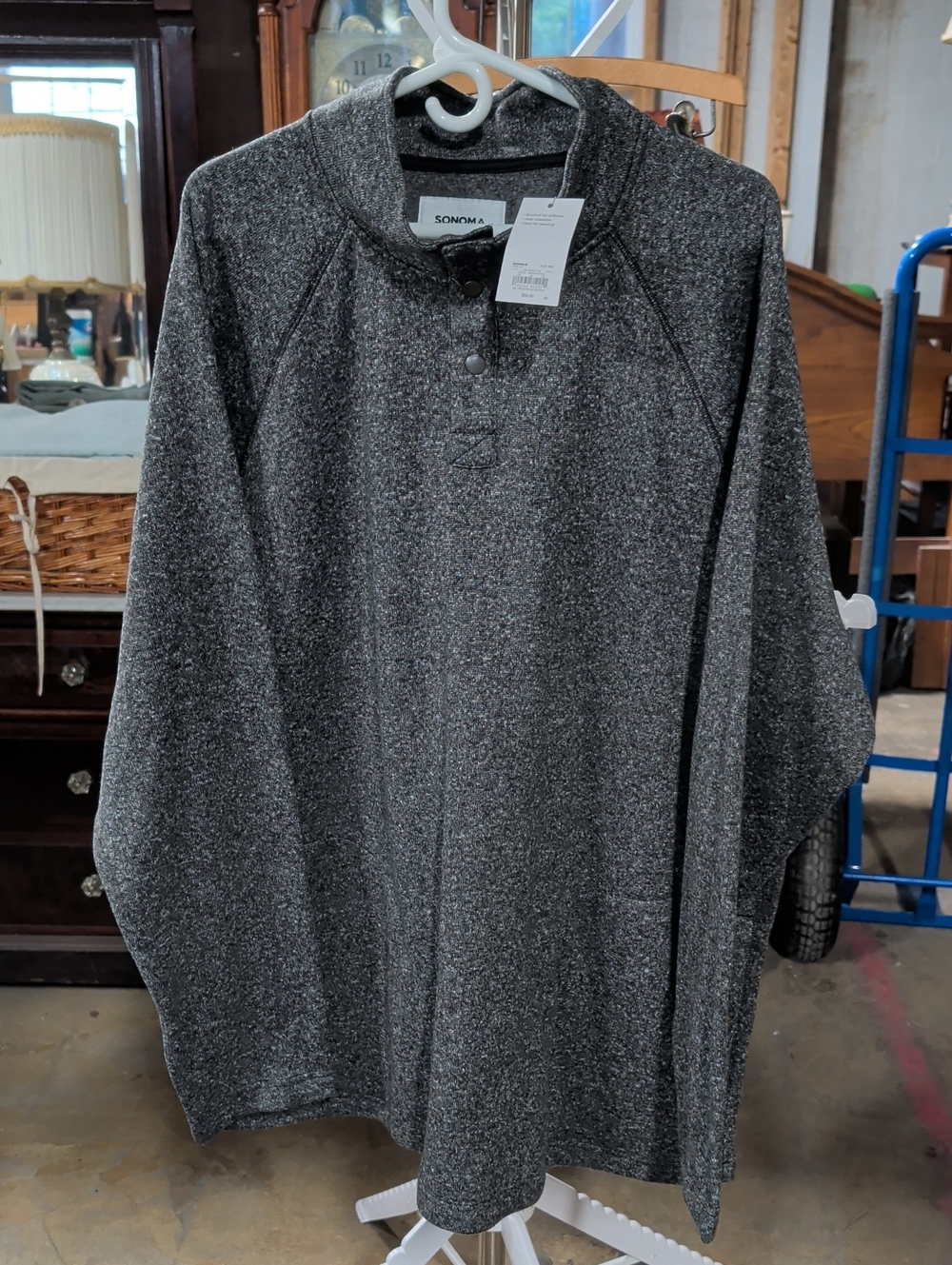 SONOMA Charcoal Heather Mock-Neck Pullover